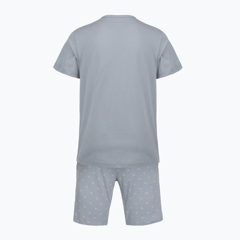 Pánske pyžamo Calvin Klein LV00NM2900 misty grey top /diamond logo misty 2