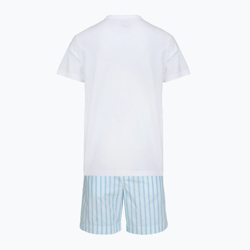 Pánske pyžamo Calvin Klein LV00NM2903 classic white top/aurora stripe 2