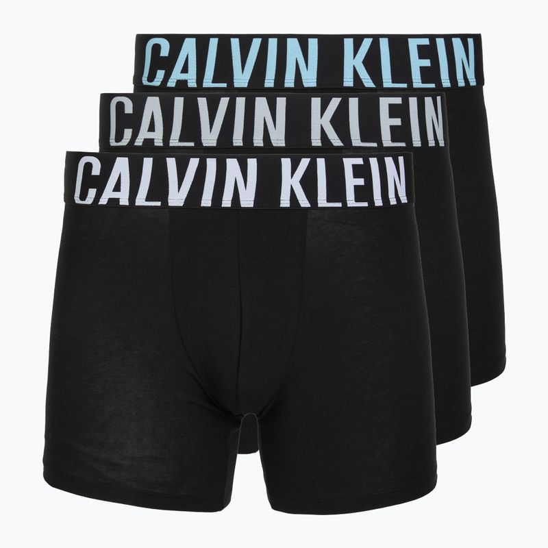 Boxerky Calvin Klein 000NB3609A Boxer Brief 3 pairs black w/harbor mist logo/black w