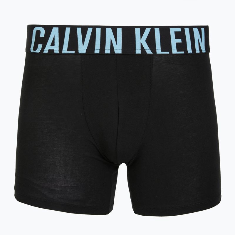Boxerky Calvin Klein 000NB3609A Boxer Brief 3 pairs black w/harbor mist logo/black w 2