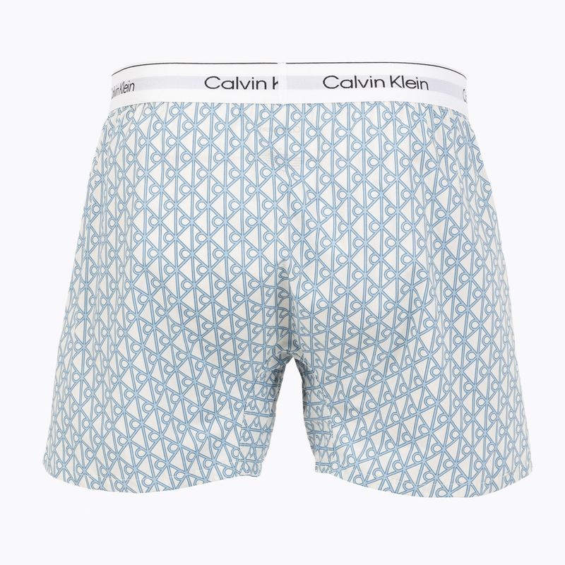 Boxerky Calvin Klein LV00NM2831 Boxer Trad icon cotton emblem chalk/gulf blue 2