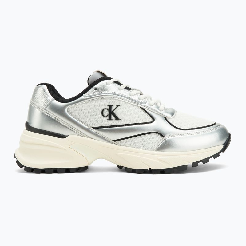 Dámske topánky Calvin Klein YW0YW02063 Hike Runner Lace Up Mesh Mix silver/black/bright white 2