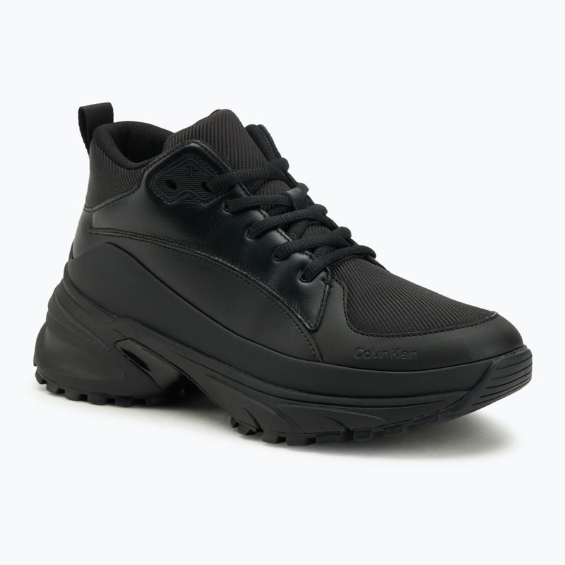 Pánske topánky Calvin Klein YM0YM01418 Hike Runner Mid Laceup Tech Mix triple black