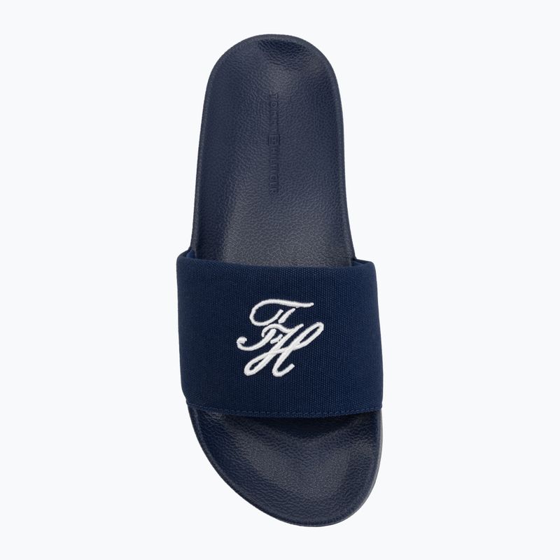 Dámske šľapky Tommy Hilfiger Script Pool preppy navy 5