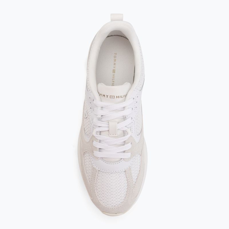 Dámske topánky Tommy Hilfiger Mix Material Runner white/ecru 5