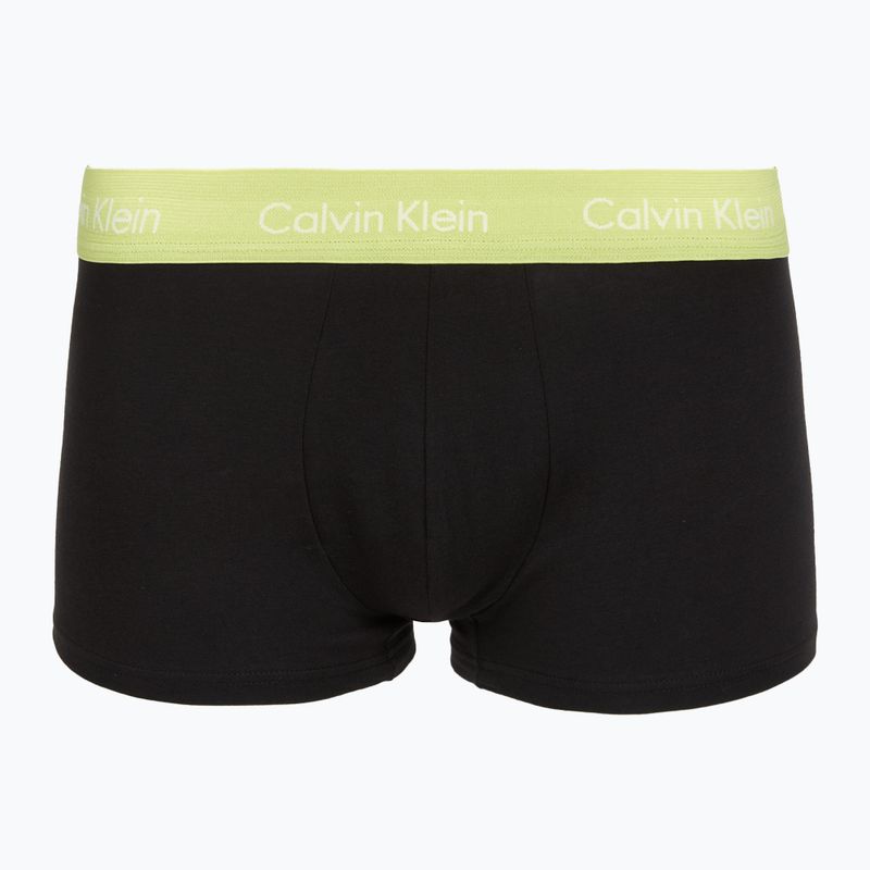 Boxerky Calvin Klein LV00NB4412 Low Rise Trunk 5 pairs black with green bloom wb/black with dazzlin 6