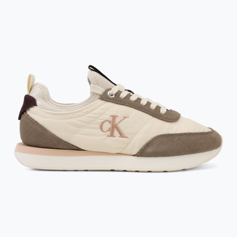 Dámske topánky Calvin Klein YW0YW02060 Retro Runner Sock Laceup Mix Mat turtledove/spanish villa/bordeaux 2