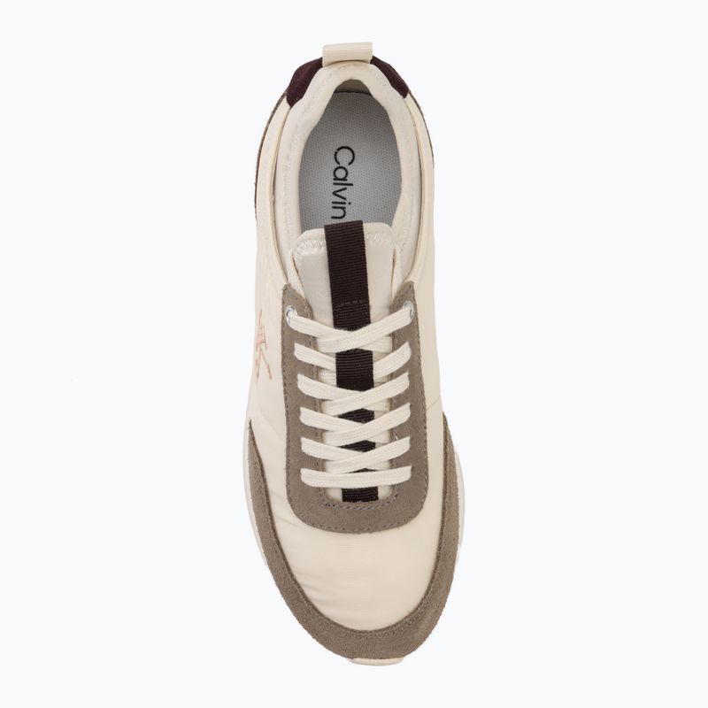 Dámske topánky Calvin Klein YW0YW02060 Retro Runner Sock Laceup Mix Mat turtledove/spanish villa/bordeaux 5