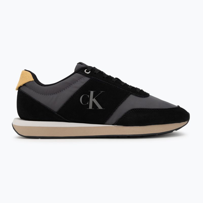 Pánske topánky Calvin Klein HM0HM02212 Retro Runner Bans Leather Suede black/iron gate/amber gold 2