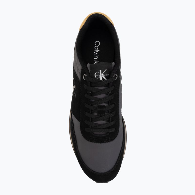Pánske topánky Calvin Klein HM0HM02212 Retro Runner Bans Leather Suede black/iron gate/amber gold 5