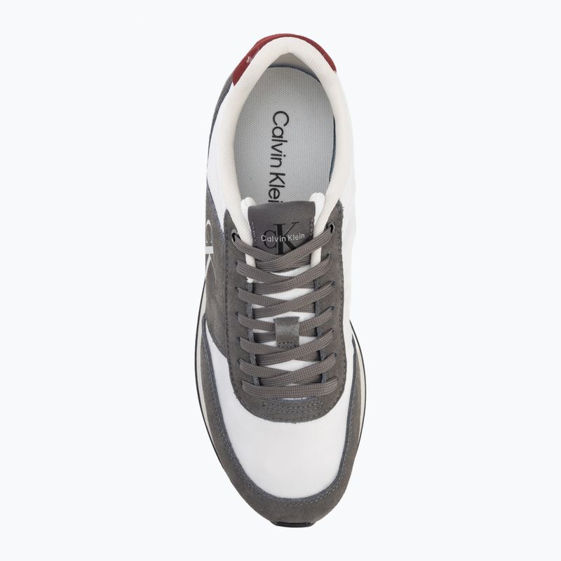 Pánske topánky Calvin Klein HM0HM02212 Retro Runner Bans Leather Suede granite gray/white/rhubarb 5