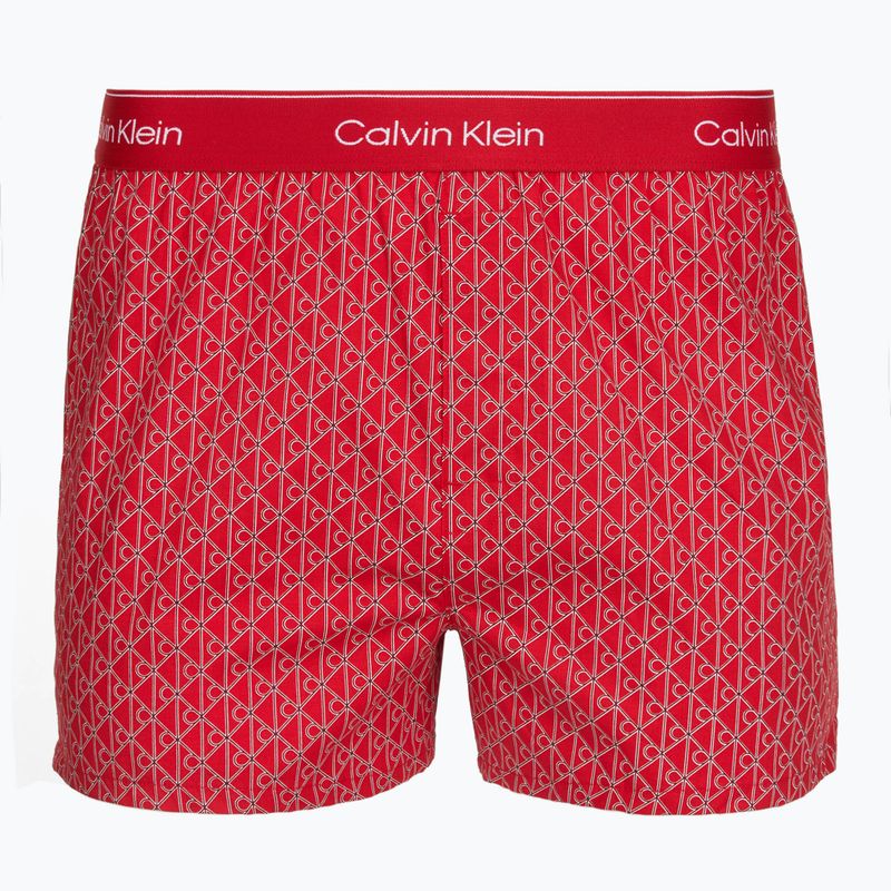 Pánske boxerky Calvin Klein LV00NB4727 Boxer Slim black/prep emblem goji berry/grisai 2