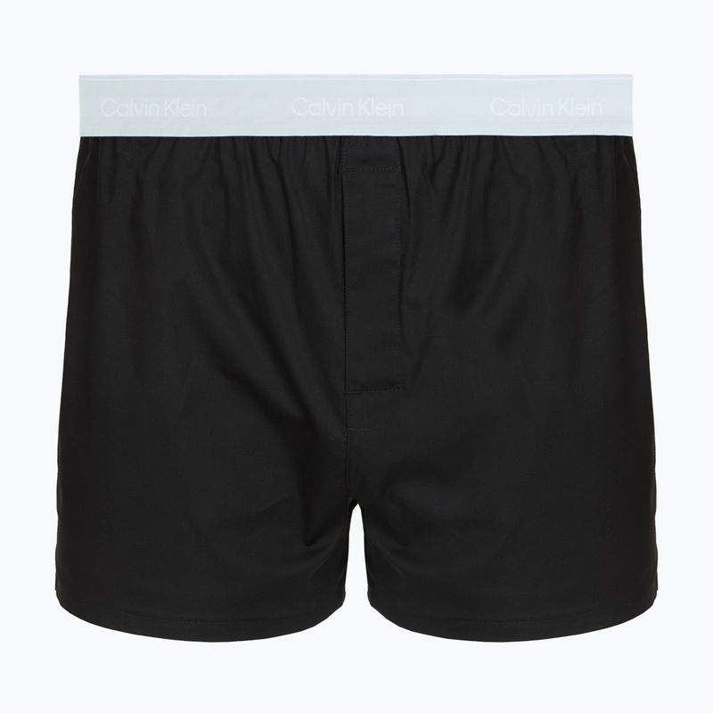 Pánske boxerky Calvin Klein LV00NB4267 Boxer Slim black bodies w/ poseidon blue/plein 2