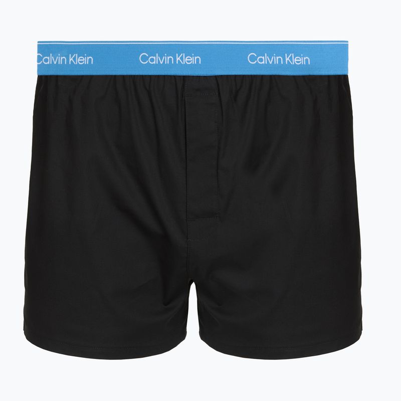 Pánske boxerky Calvin Klein LV00NB4267 Boxer Slim black bodies w/ poseidon blue/plein 3