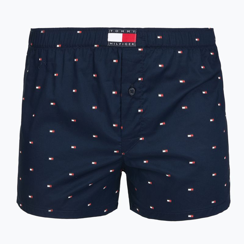 Pánske boxerky Tommy Hilfiger Woven Boxer Print 3 pack chambray flag/carb navy/c navy flag 3