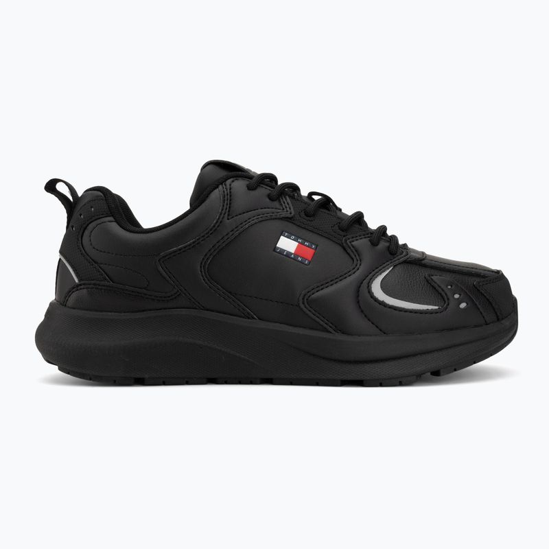 Pánske topánky Tommy Jeans Runn Leather triple black 2