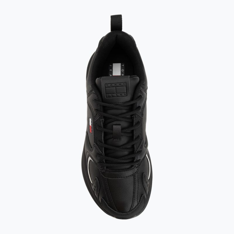 Pánske topánky Tommy Jeans Runn Leather triple black 5