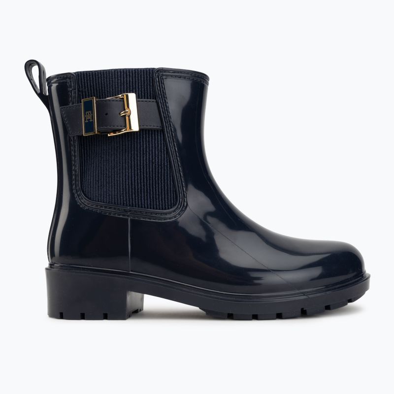 Dámske gumáky Tommy Hilfiger Buckle Glossy Ankle space blue 2