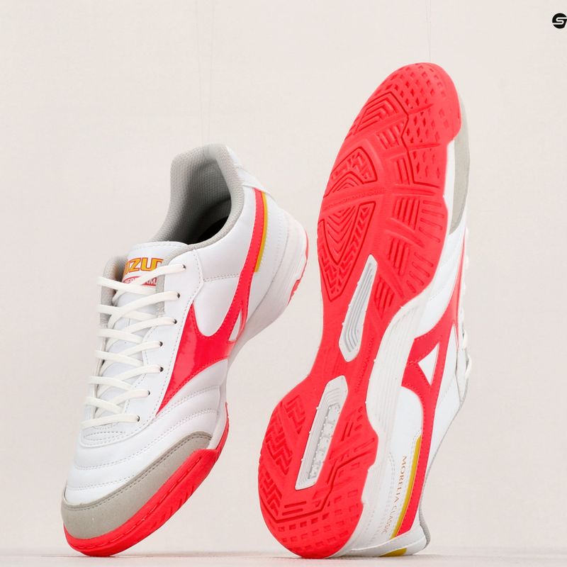 Mizuno Morelia Sala Classic IN white/flery coral2/bolt2 pánske kopačky 14