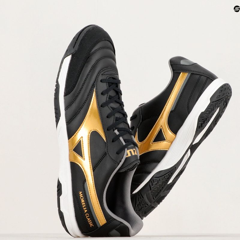 Mizuno Morelia Sala Classic IN black/gold/dark shadow pánske kopačky 14