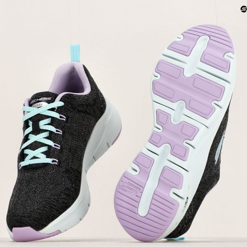 Dámska tréningová obuv SKECHERS Arch Fit Comfy Wave black/lavender 14