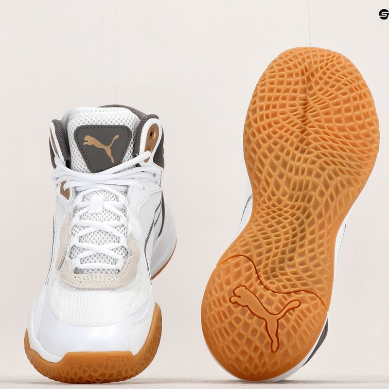Pánska basketbalová obuv PUMA Playmaker Pro Mid Trophies ash gray/cast iron/puma gold 16