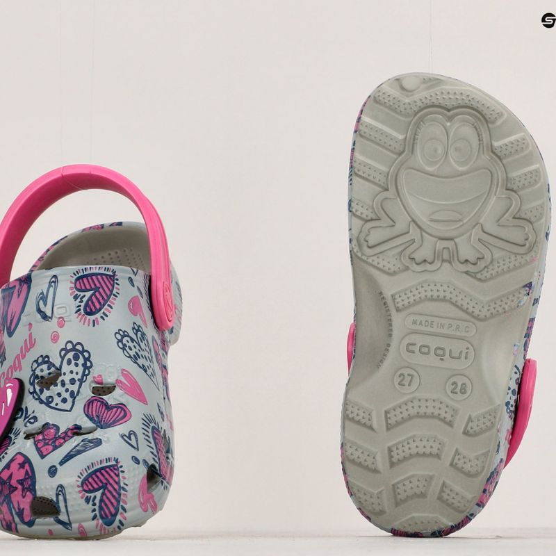 Coqui Little Frog mid.grey/fuchsia love/amulet detské sandále 14