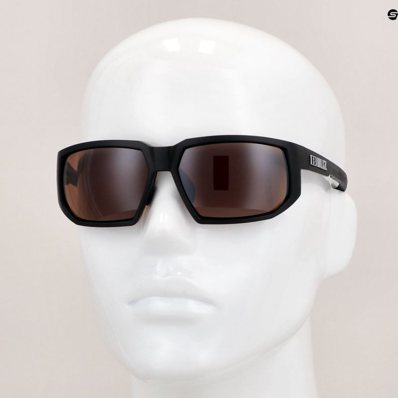Cyklistické okuliare Bliz Arrow Polarized S3 matné čierne/hnedé strieborné zrkadlo 10