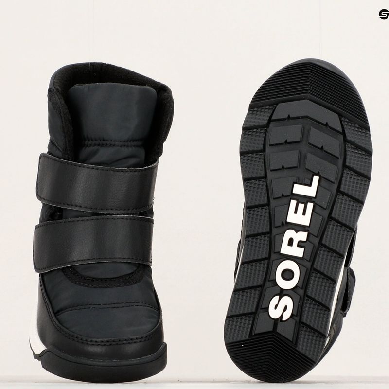 Sorel Whitney II Strap WP juniorské snehové topánky black/sea salt 16