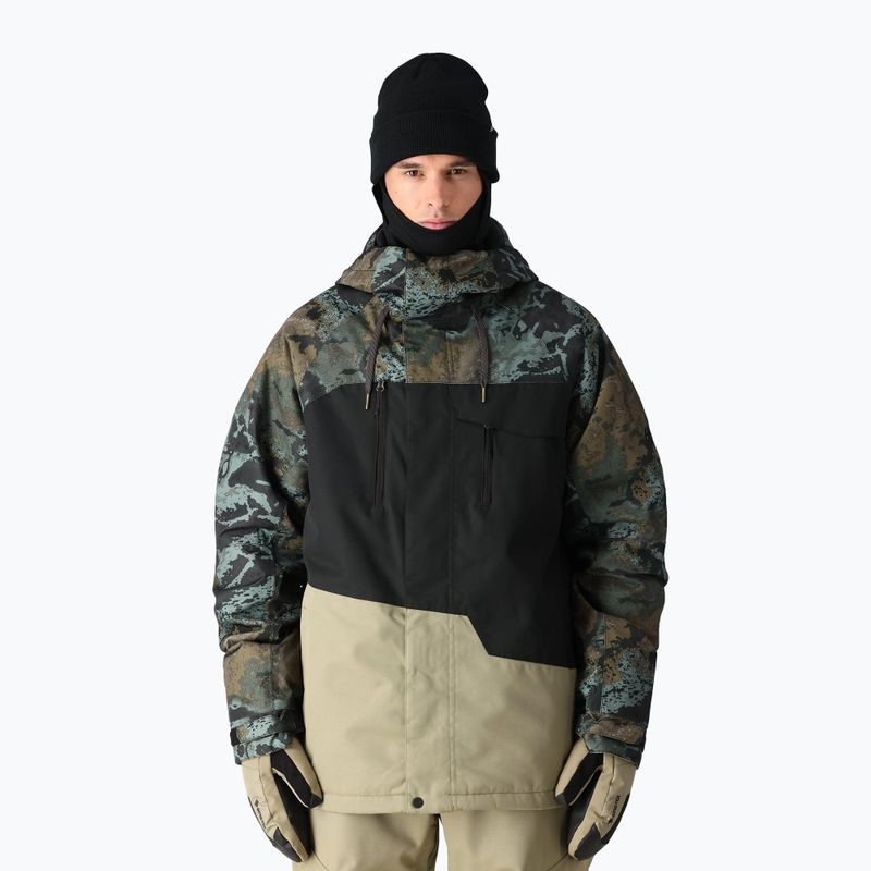 Pánska snowboardová bunda 686 Geo cypress green hemisphere colorblock
