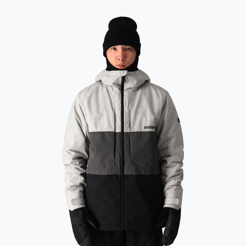 Pánska snowboardová bunda 686 Smarty 3-in-1 Form white heather colorblock