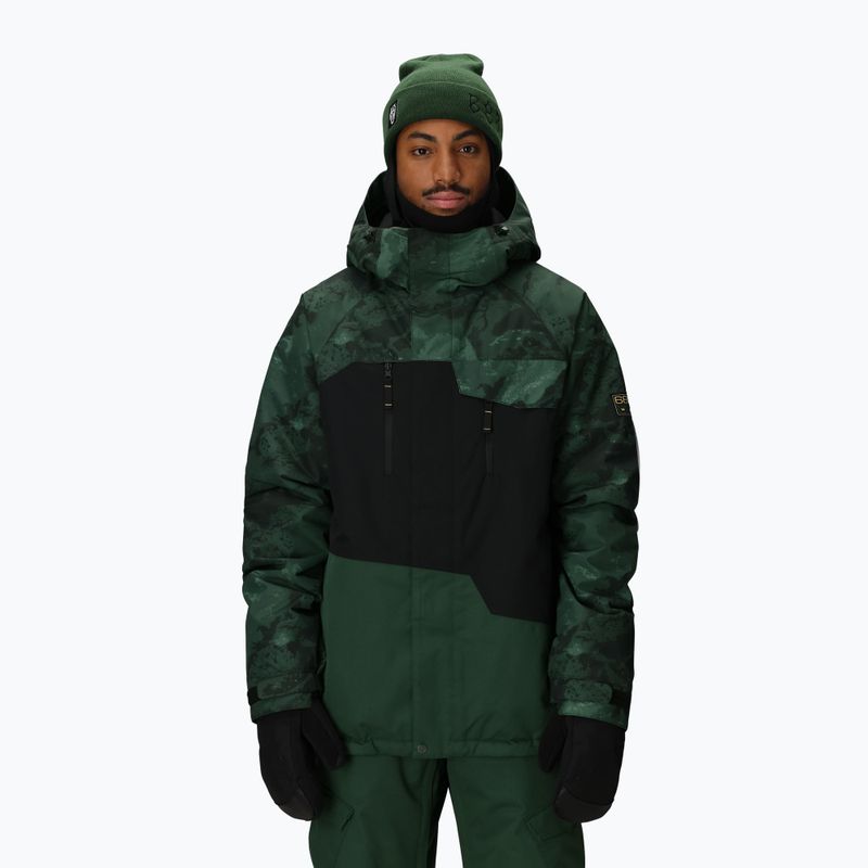 Pánska snowboardová bunda 686 Geo Insulated moss green colorblock