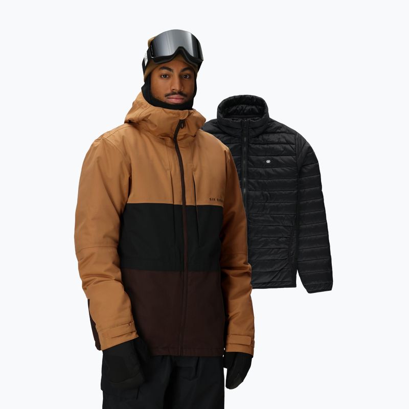 Pánska snowboardová bunda 686 Smarty 3IN1 Form caramel colorblock