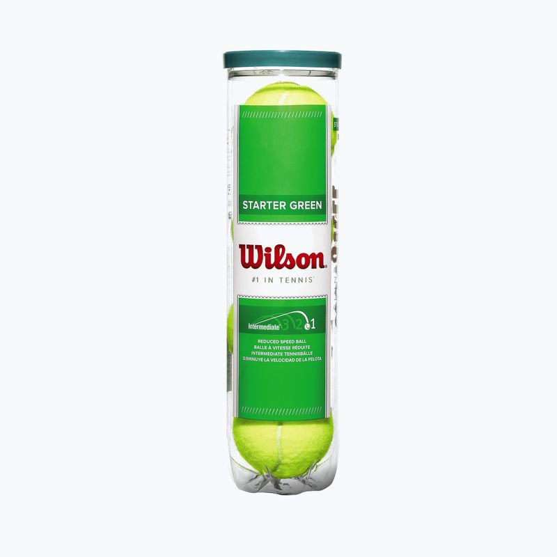 Detské tenisové loptičky Wilson Starter Play Green 4 ks žlté WRT137400 2