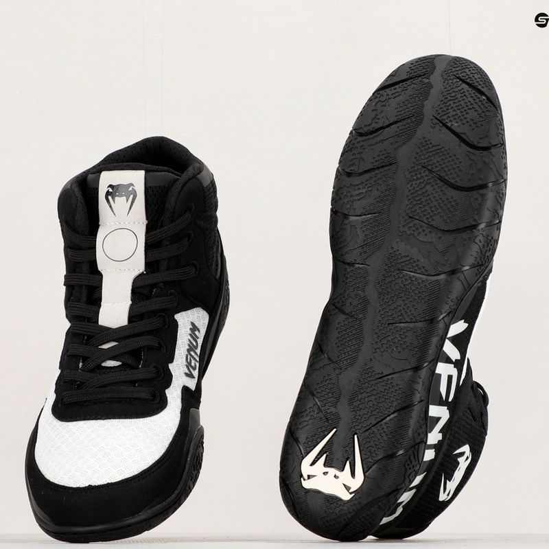 Venum Elite Wrestling boxerské topánky čierna/biela 8
