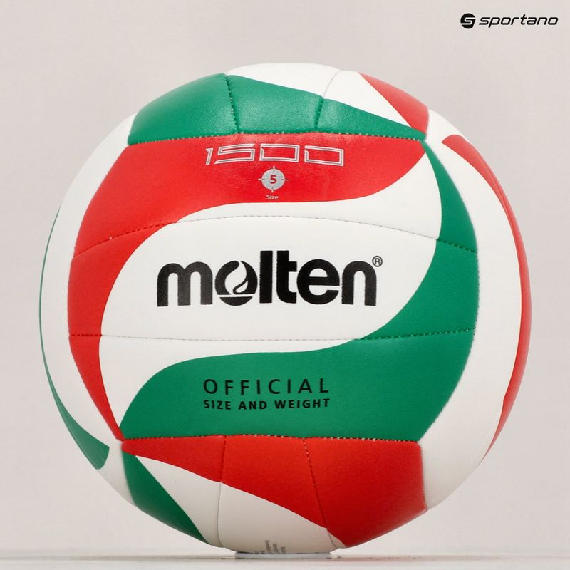Volejbalová lopta Molten V5M1500-5 biela/zelená/červená veľkosť 5 5
