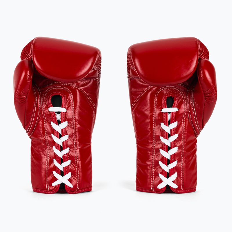 Boxerské rukavice Fairtex Pro Competition Locked Thumb Leather červené 3