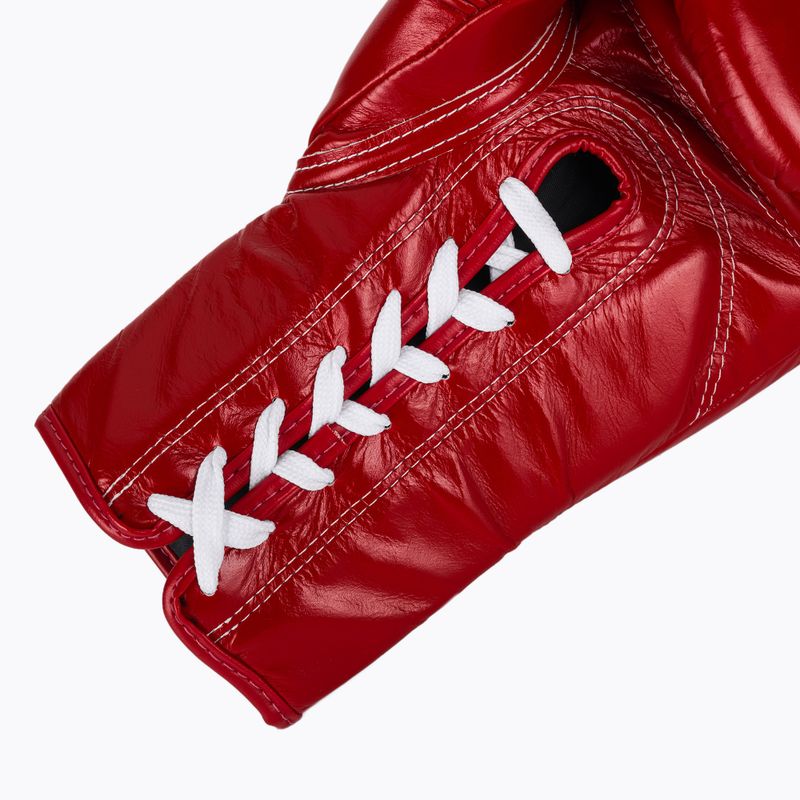 Boxerské rukavice Fairtex Pro Competition Locked Thumb Leather červené 6