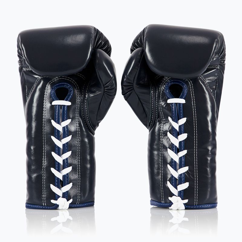 Boxerské rukavice Fairtex Pro Competition Locked Thumb Leather blue 2