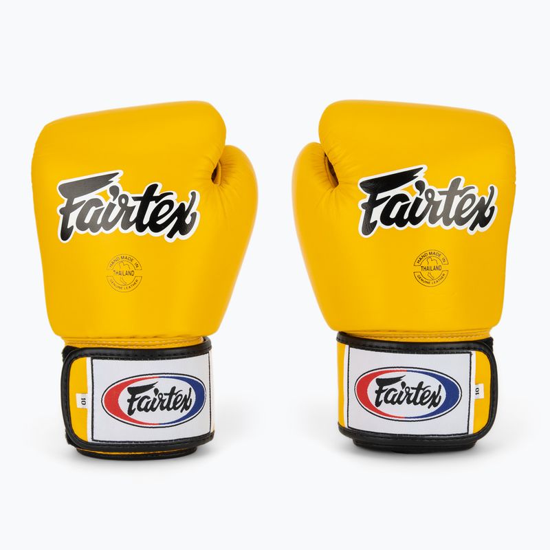 Boxerské rukavice Fairtex Universal "Tight-Fit" Design yellow 2