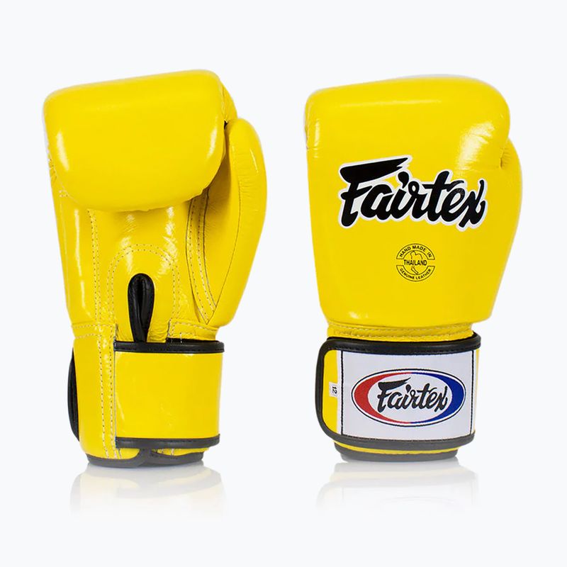 Boxerské rukavice Fairtex Universal "Tight-Fit" Design yellow