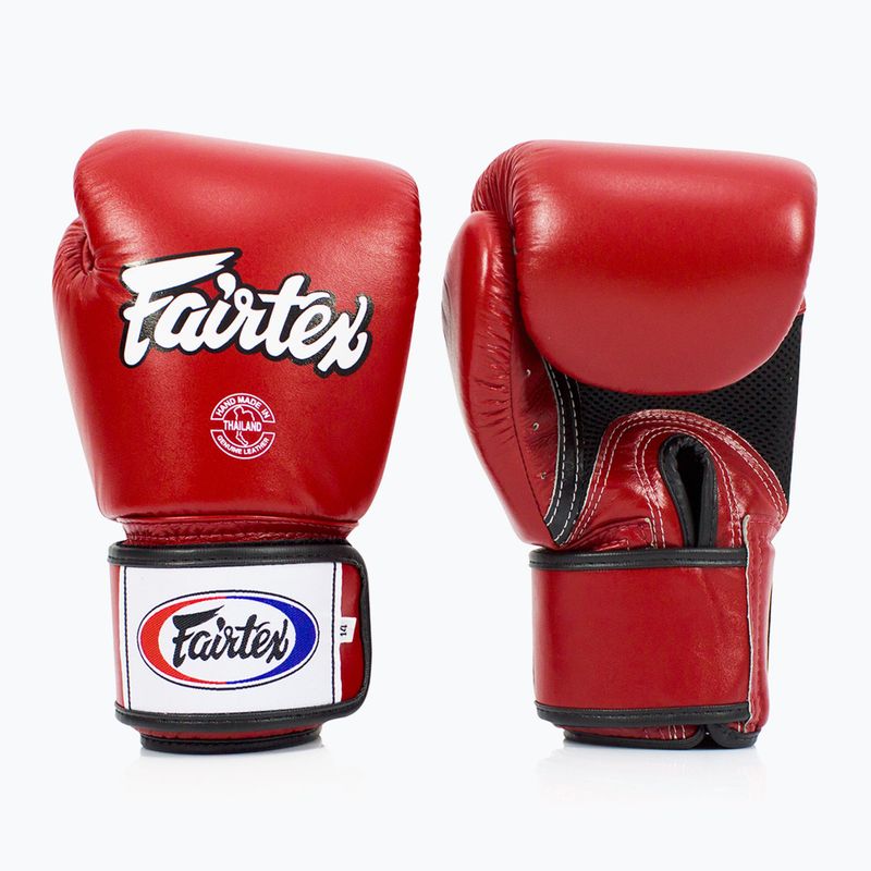 Fairtex Universal Priedušné červené boxerské rukavice