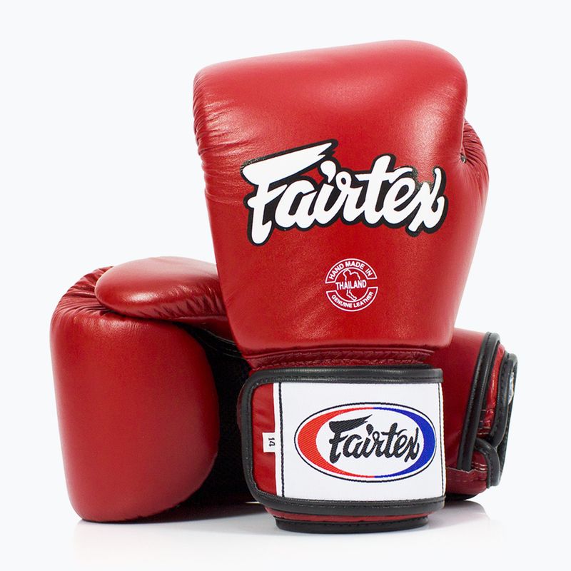 Fairtex Universal Priedušné červené boxerské rukavice 4
