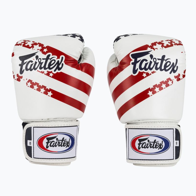 Boxerské rukavice Fairtex Universal "Tight-Fit" Design USA white 2