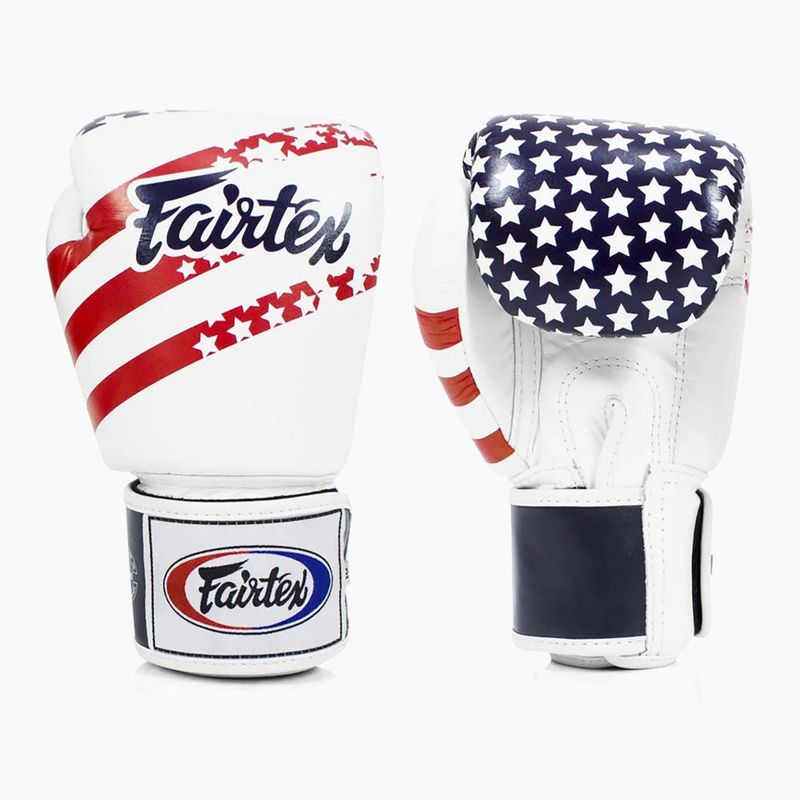 Boxerské rukavice Fairtex Universal "Tight-Fit" Design USA white