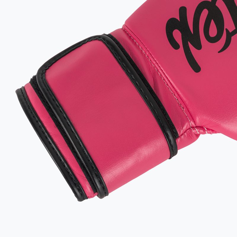 Boxerské rukavice Fairtex Microfiber pink/black barefoot 6
