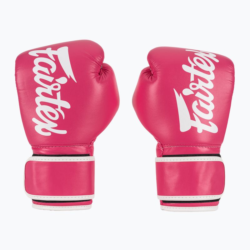 Boxerské rukavice Fairtex Microfiber pink/white 2