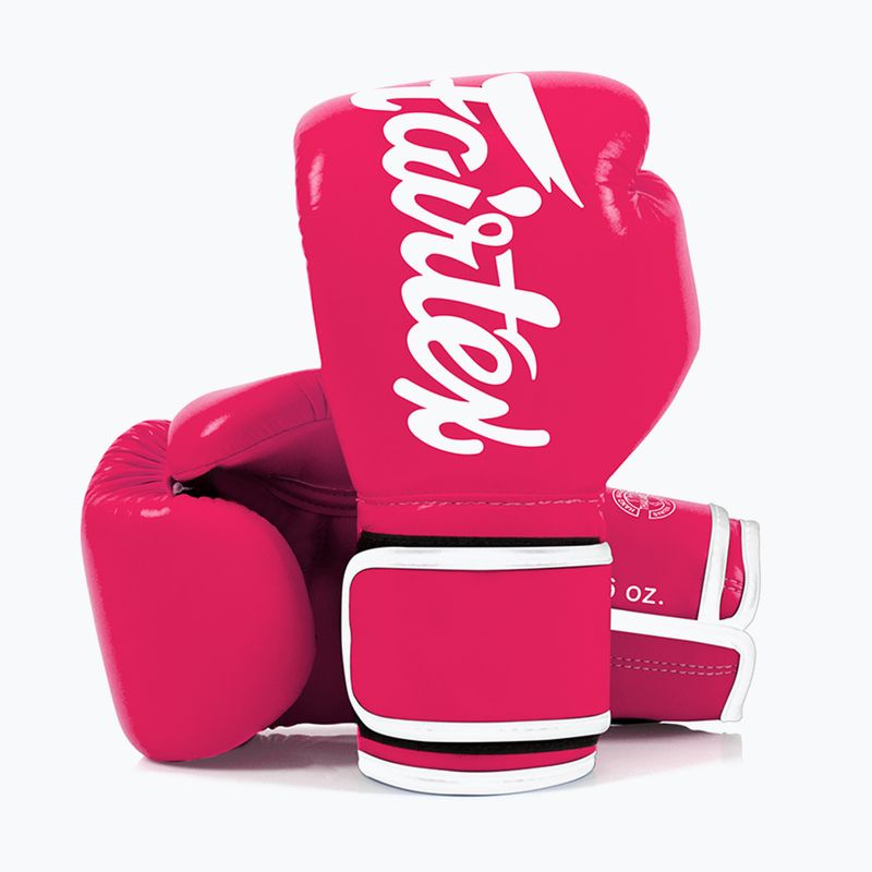 Boxerské rukavice Fairtex Microfiber pink/white 4