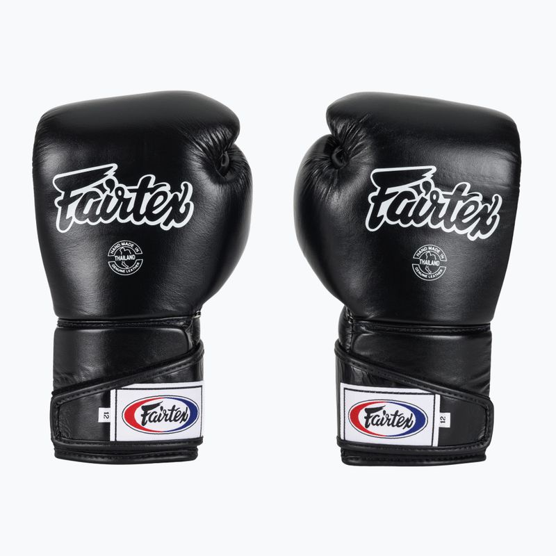 Štýlové boxerské rukavice Fairtex Angular Sparring - s uzamknutým palcom čierne 2