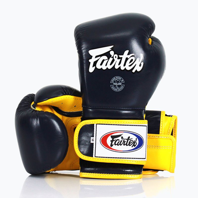 Boxerské rukavice Fairtex Heavy Hitter's Mexican Style blue/yellow 4
